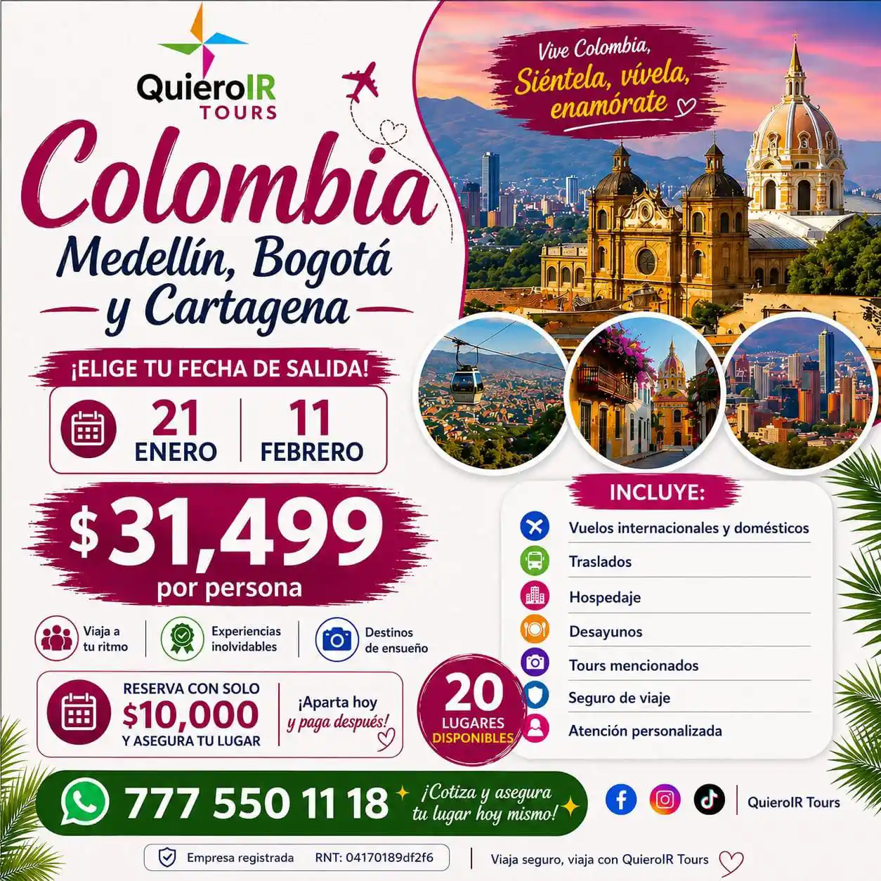Colombia Medellín, Bogotá y Cartagena -promo